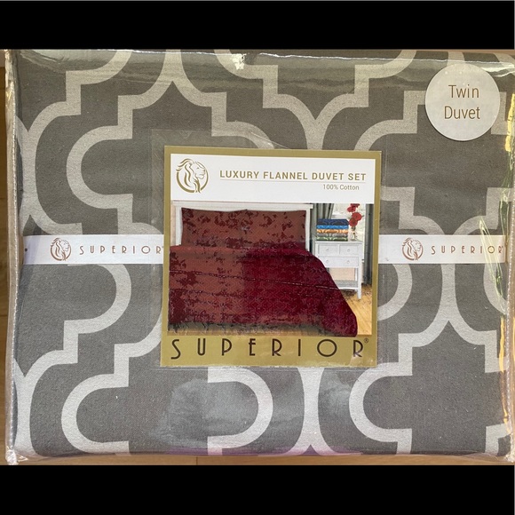 Twins duvet cover set, 100% cotton flannel, new - Picture 2 of 3